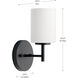 Replay 1 Light 5.13 inch Black Bath Vanity Wall Light