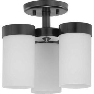 Elevate 3 Light 12 inch Matte Black Semi-Flush Mount Ceiling Light, Design Series