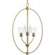 Jheni 3 Light 18 inch Brushed Gold Foyer Pendant Ceiling Light