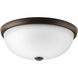 Random 3 Light 17 inch Antique Bronze Flush Mount Ceiling Light