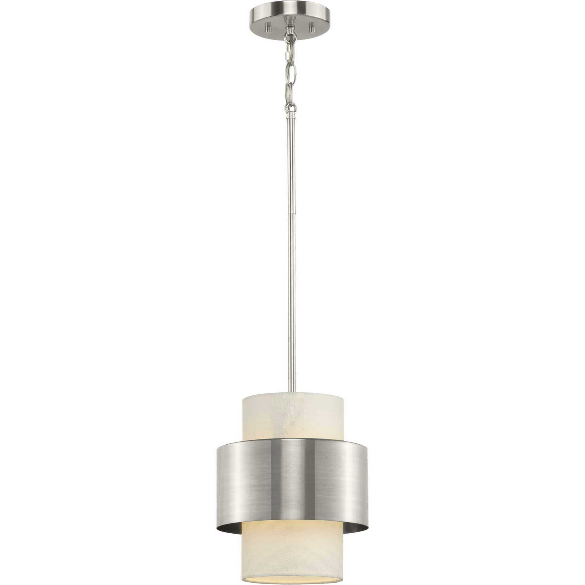 Silva 1 Light 9.5 inch Brushed Nickel Pendant Ceiling Light, Design Series