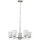 League 5 Light 24 inch Brushed Nickel Chandelier Ceiling Light