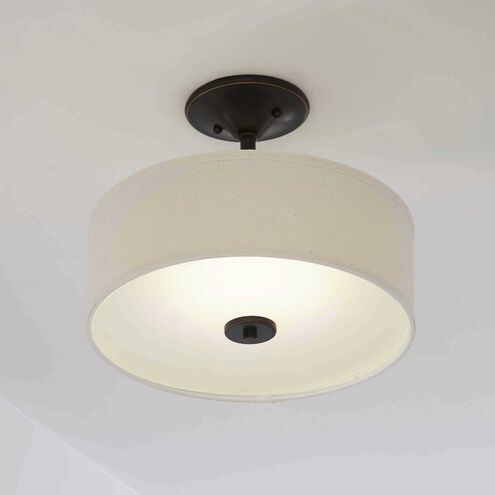 Inspire LED LED 13 inch Antique Bronze Semi-Flush Mount Ceiling Light, Progress LED