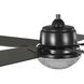 Tompkins 52 inch Matte Black with Matte Black/Toasted Oak Blades Ceiling Fan, Progress LED