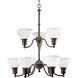Madison 9 Light 29 inch Antique Bronze Chandelier Ceiling Light