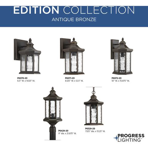 Edition 1 Light 13 inch Antique Bronze Outdoor Wall Lantern, Medium