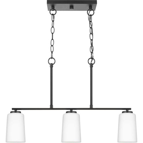 Adley 3 Light 26 inch Matte Black Linear Chandelier Ceiling Light