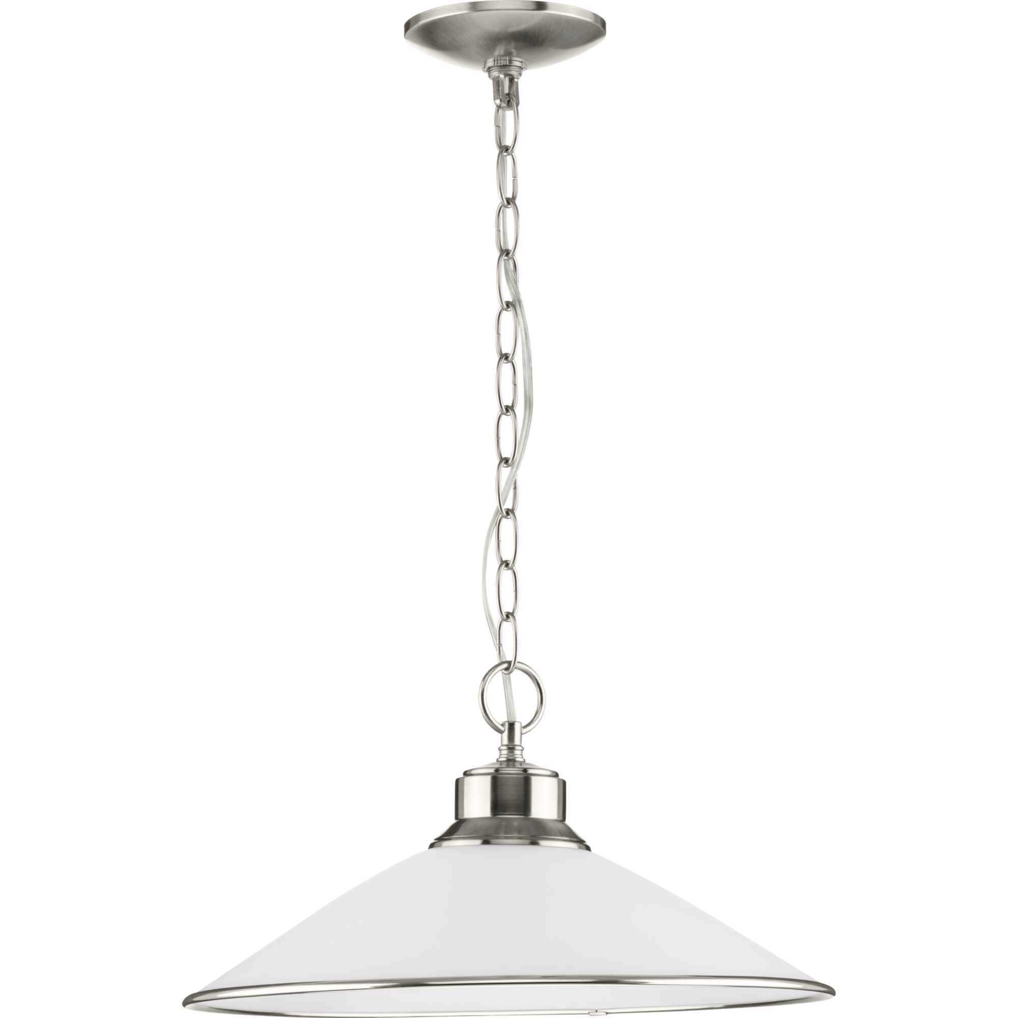Glass Pendants 1 Light 16.63 inch Brushed Nickel Pendant Ceiling Light