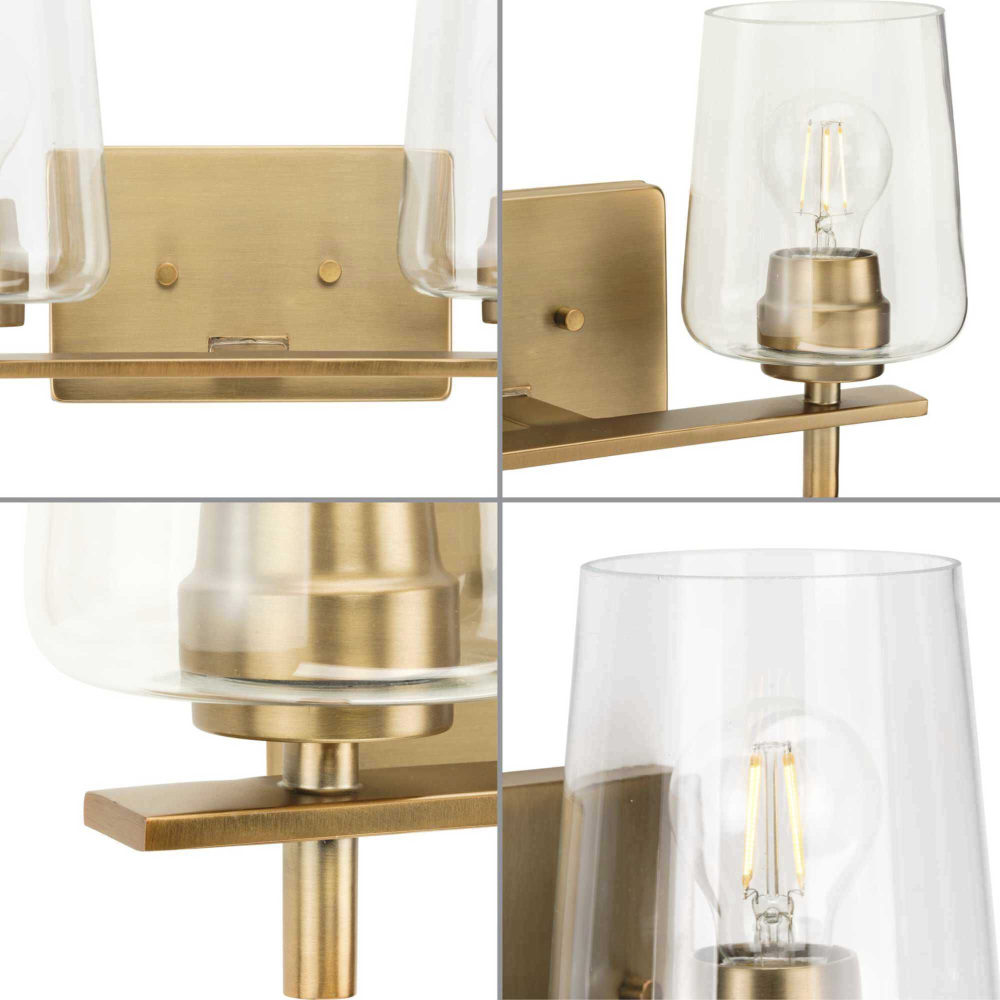 Calais 2 Light 15 inch Vintage Brass Bath Vanity Wall Light