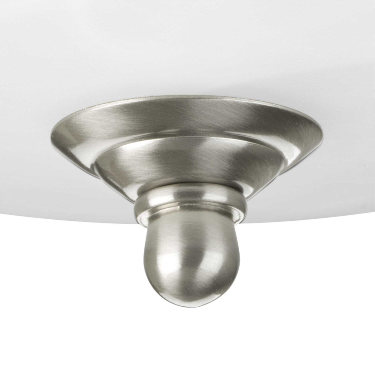 Dome Glass CTC 2 Light 13.25 inch Brushed Nickel Flush Mount Ceiling Light in Alabaster Glass