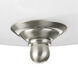 Dome Glass CTC 2 Light 13 inch Brushed Nickel Flush Mount Ceiling Light in 13-1/4", Etched, Standard