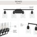 Reines 4 Light 31.75 inch Matte Black Bath Vanity Wall Light
