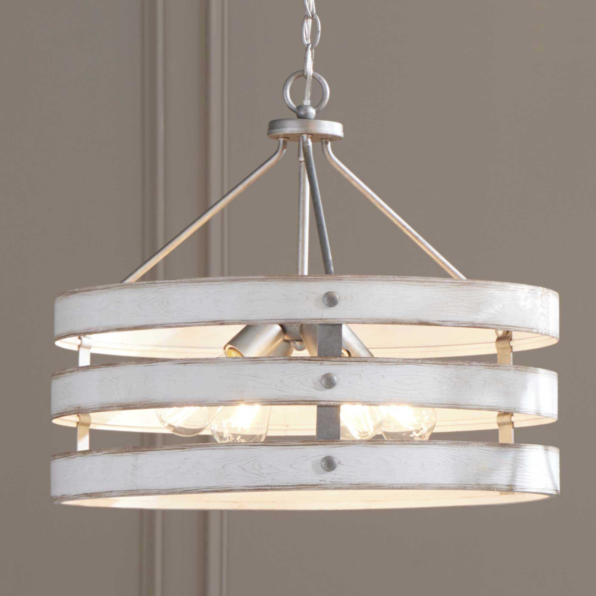 Gulliver 4 Light Galvanized Pendant Ceiling Light