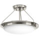 Apogee LED 15 inch Brushed Nickel Semi-Flush Mount Convertible Ceiling Light, Progress LED