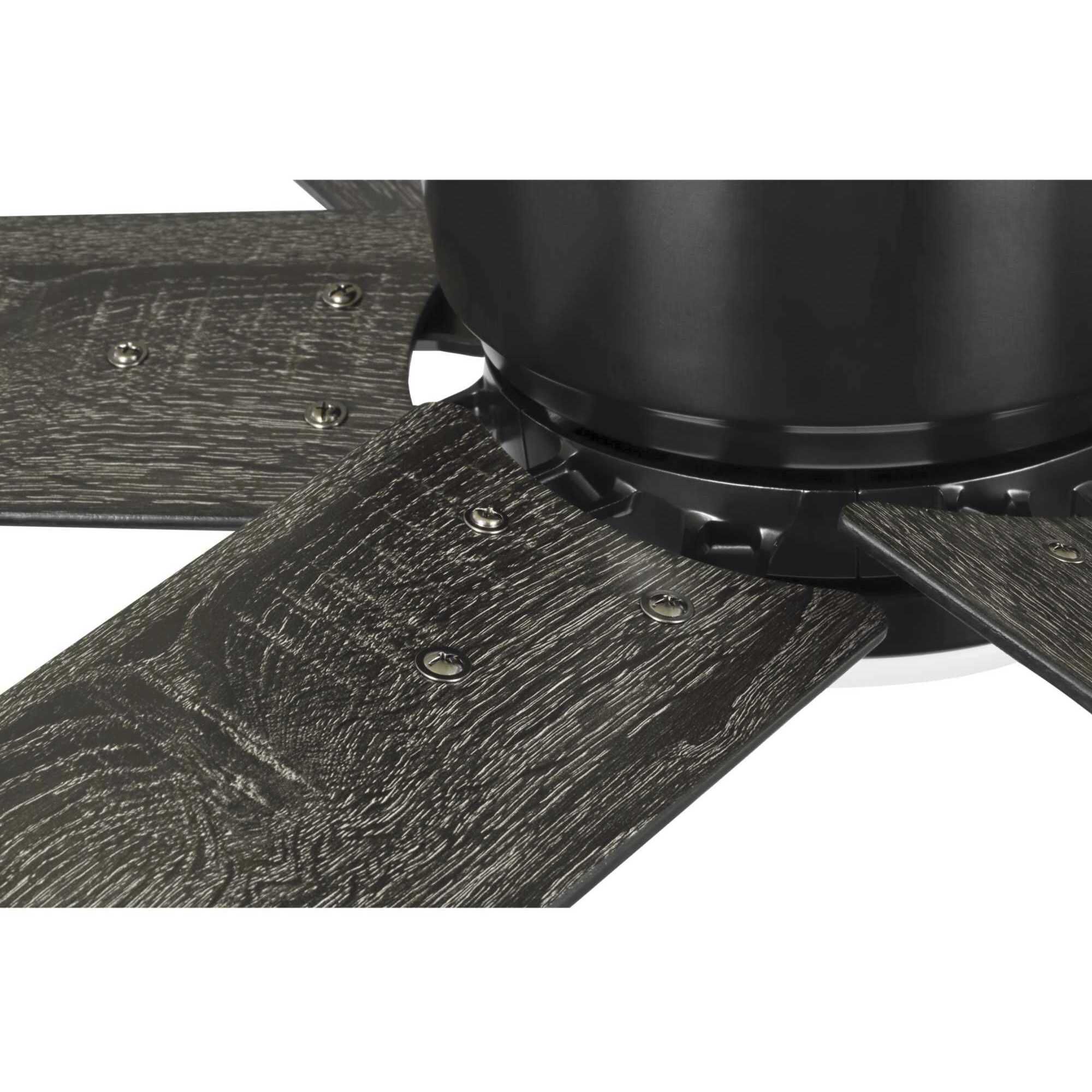 Bexar 54 inch Matte Black with Distressed Ebony/Matte Black Blades Ceiling Fan, Progress LED
