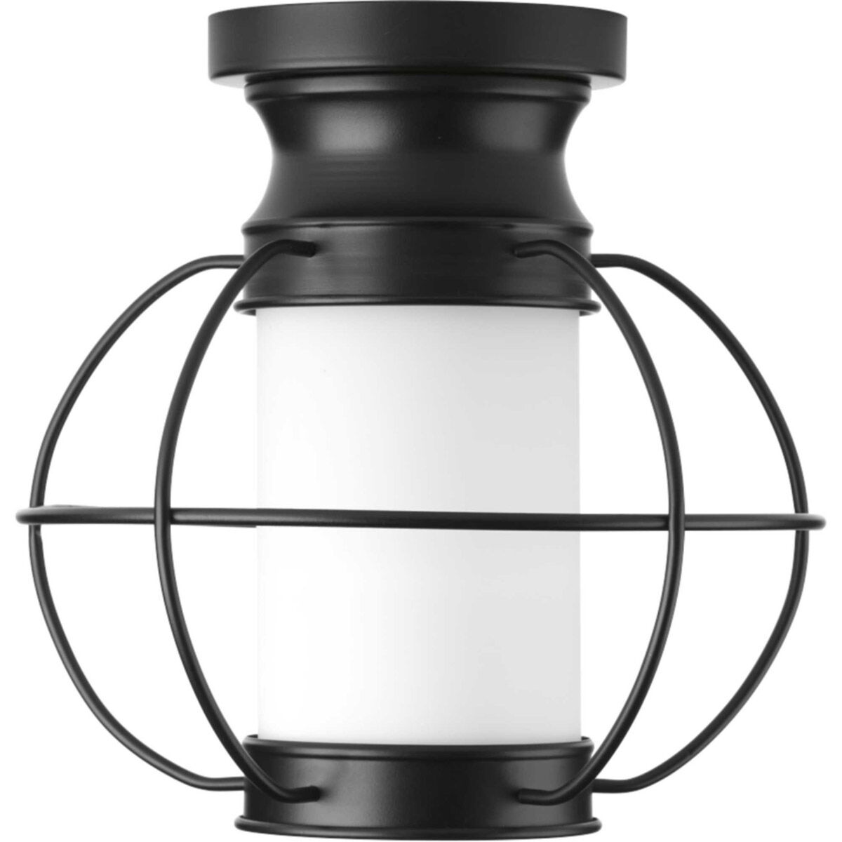 Haddon 1 Light 10 inch Matte Black Outdoor Flush Mount