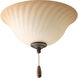 Kensington 3 Light Forged Bronze Fan Light Kit in Frosted Caramel Swirl