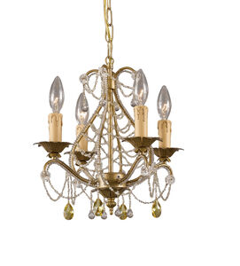 Paris Market 4 Light 14 inch Gold Leaf Mini Chandelier Ceiling Light