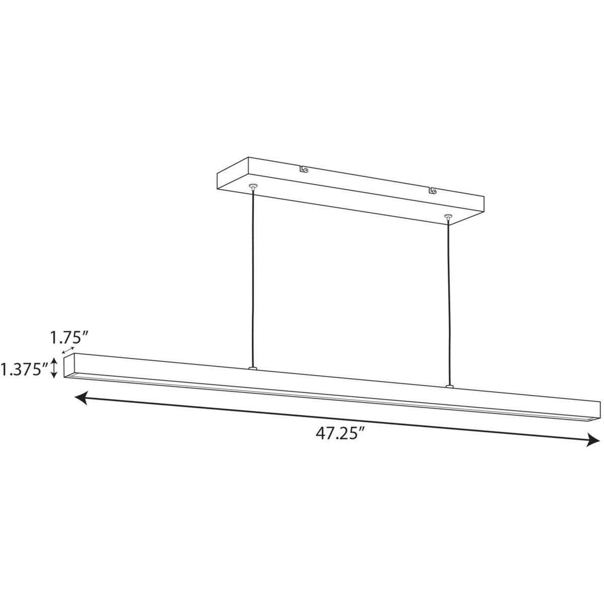 Planck LED LED 47 inch Brushed Nickel Pendant Ceiling Light, Progress LED