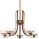 Torque 5 Light 25 inch Copper Bronze Chandelier Ceiling Light
