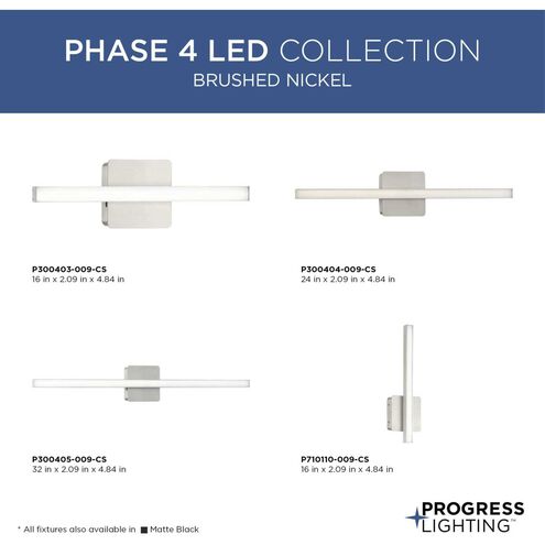 Phase 4 LED LED 32 inch Brushed Nickel Linear Vanity Light Wall Light