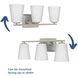 Vertex 3 Light 20.87 inch Brushed Nickel Bath Light Wall Light