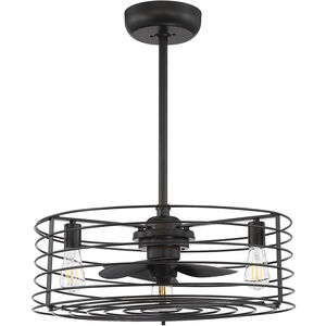 Industrial 14 inch Oil Rubbed Bronze with Black Blades Fan D'Lier