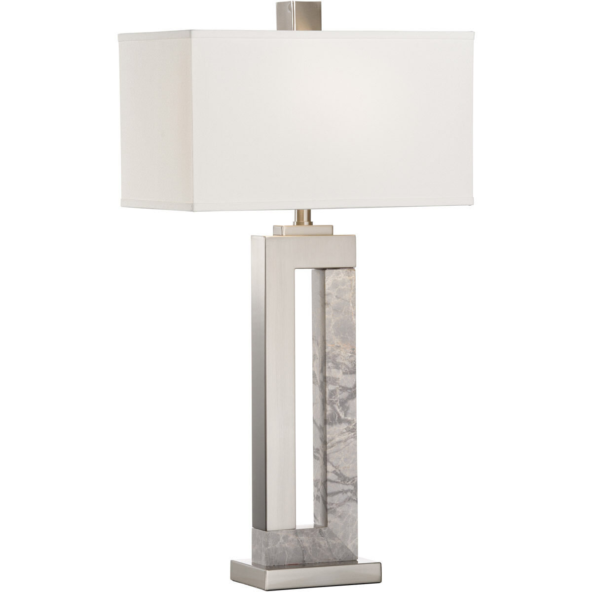 Wildwood 34 inch 100 watt Brushed Nickel/Natural Gray Table Lamp Portable Light