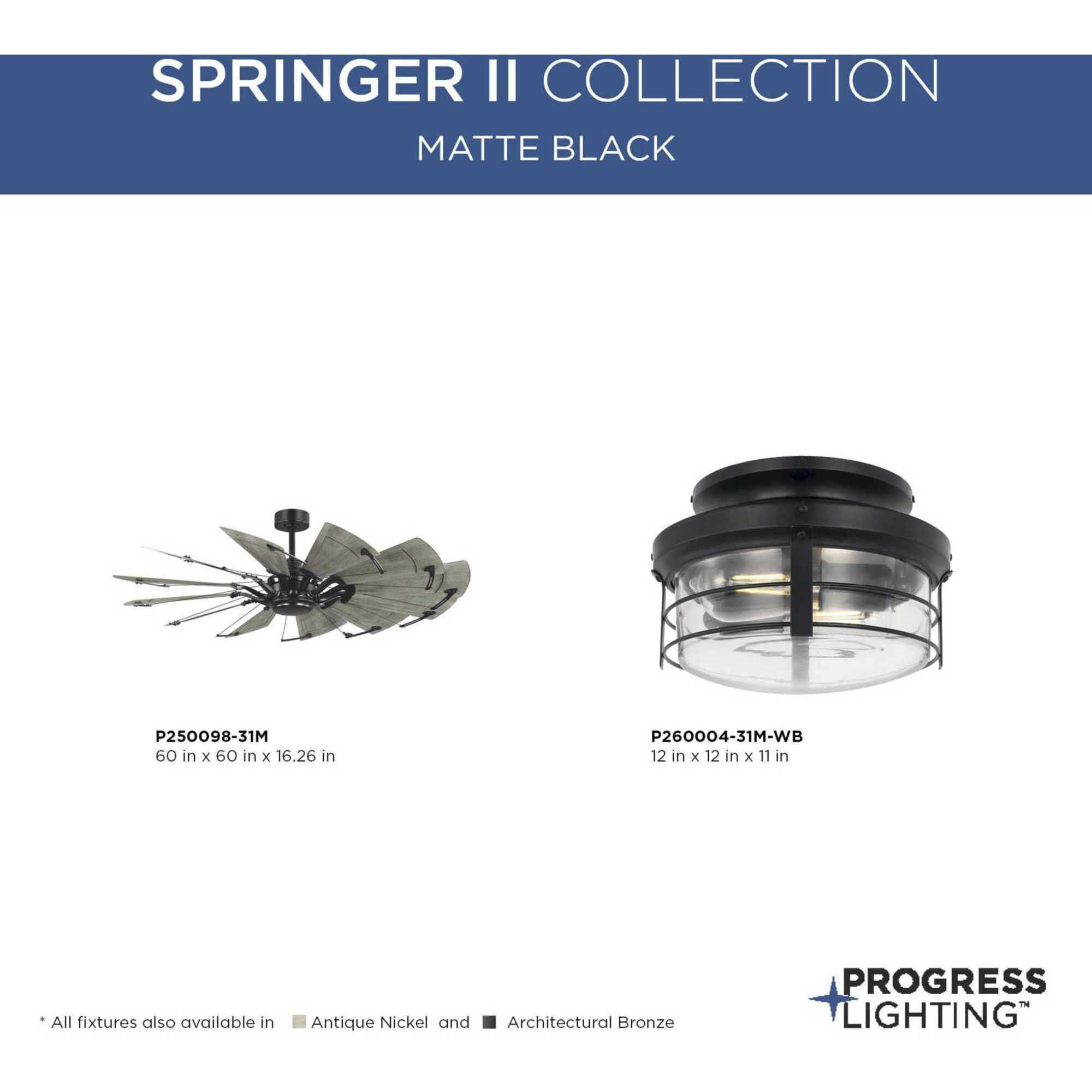 Springer II LED Matte Black Fan Light Kit