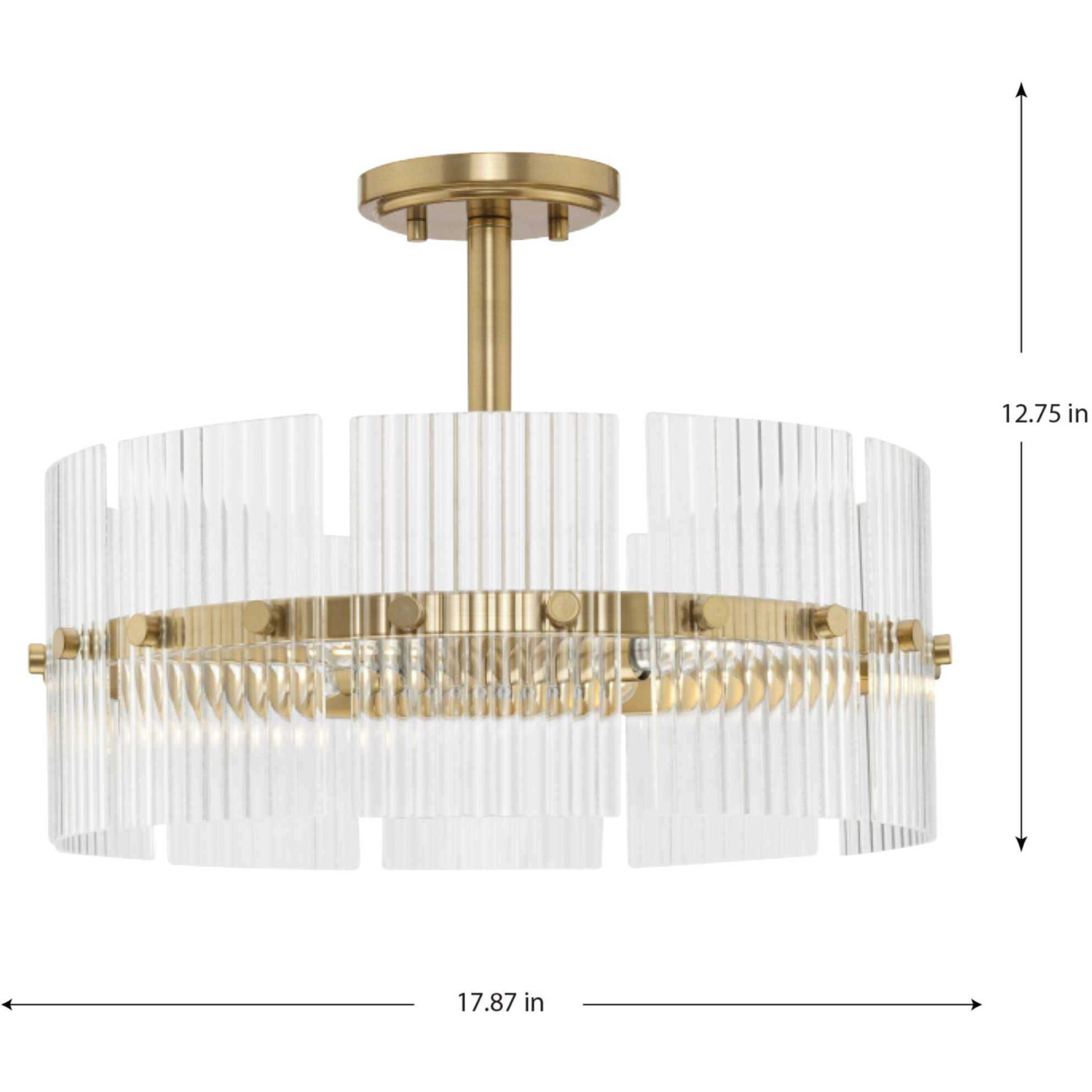 Seville 4 Light 17.87 inch Soft Gold Convertible Pendant Ceiling Light, Design Series