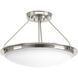 Apogee LED 21 inch Brushed Nickel Semi-Flush Mount Convertible Ceiling Light, Progress LED