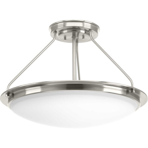 Apogee LED 21 inch Brushed Nickel Semi-Flush Mount Convertible Ceiling Light, Progress LED