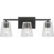 Vertex 3 Light 20.87 inch Matte Black Bath Light Wall Light