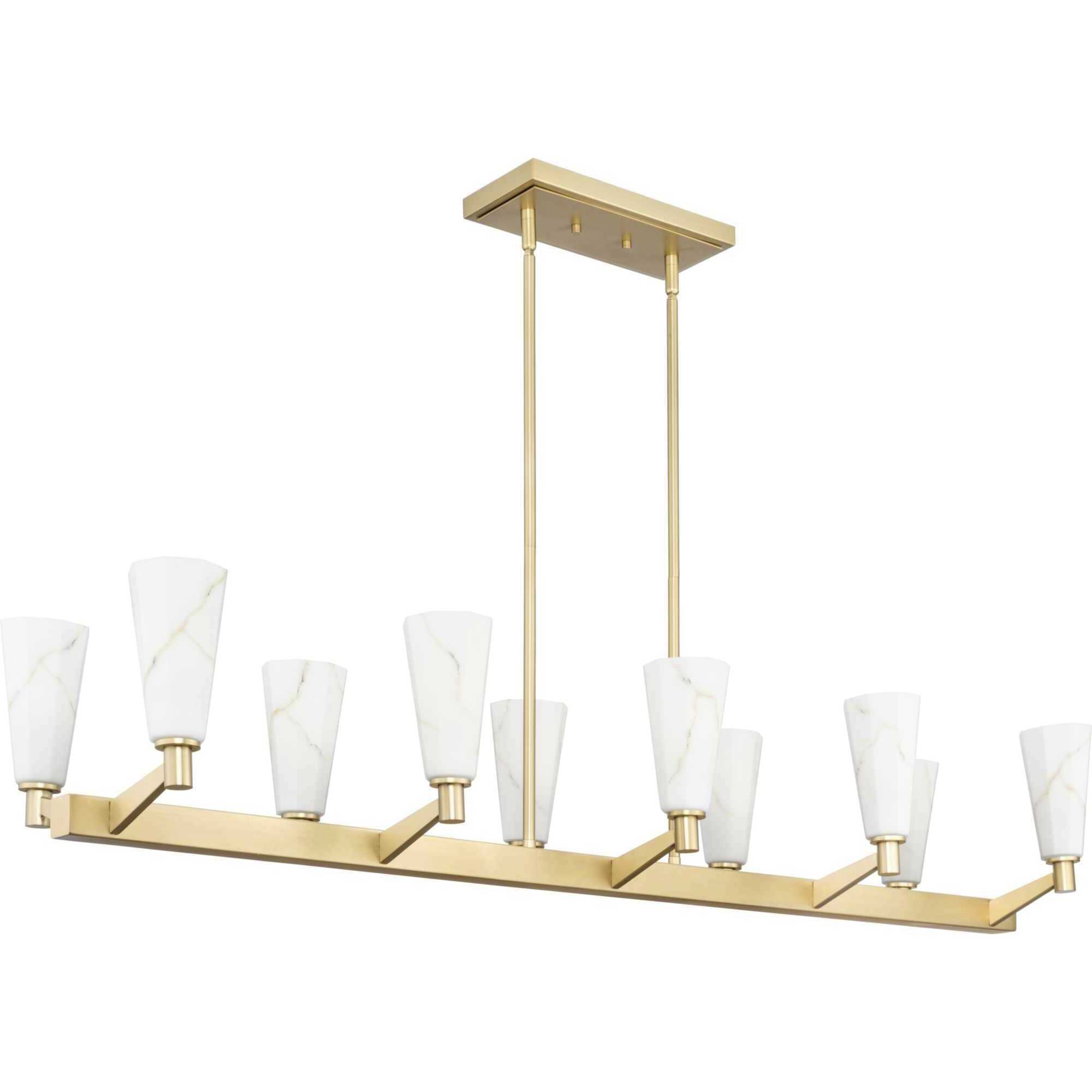 Tosca 10 Light 50 inch Brushed Bronze Linear Chandelier Ceiling Light, Design Series