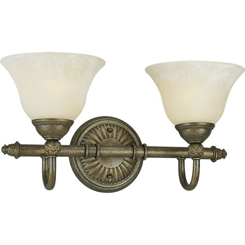 Savannah 2 Light 16 inch Burnished Chestnut Bath Vanity Wall Light
