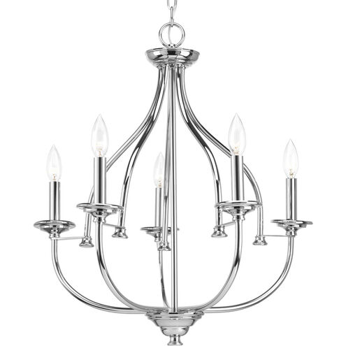 Tinsley 5 Light 23 inch Polished Chrome Chandelier Ceiling Light