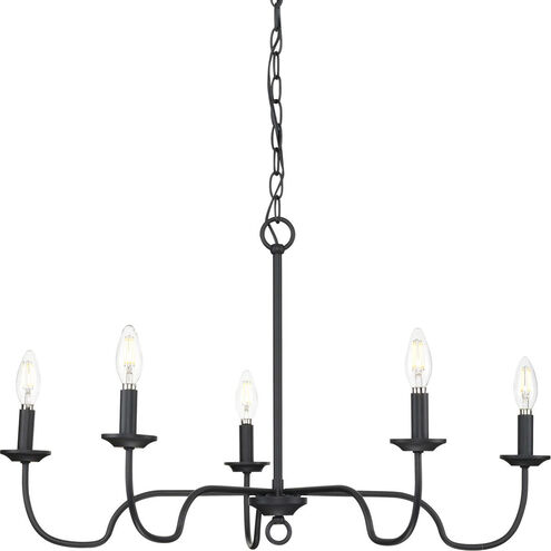 Canebrake 5 Light 30 inch Matte Black Chandelier Ceiling Light