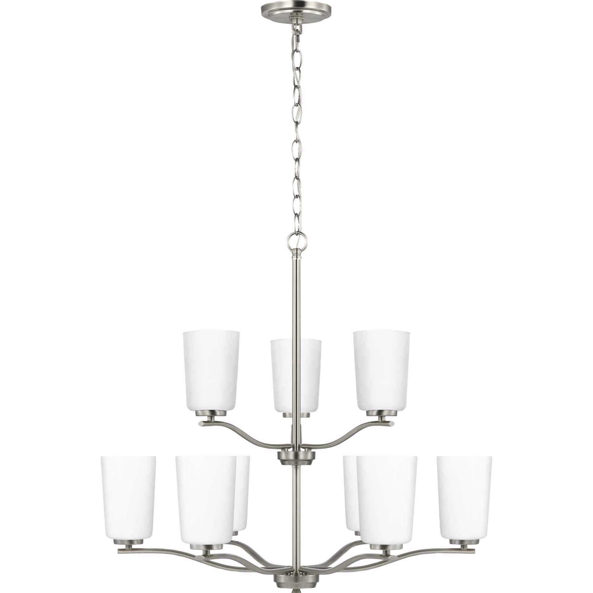 Adley 9 Light 28 inch Brushed Nickel Chandelier Ceiling Light