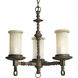 Santiago 3 Light 18 inch Roasted Java Chandelier Ceiling Light