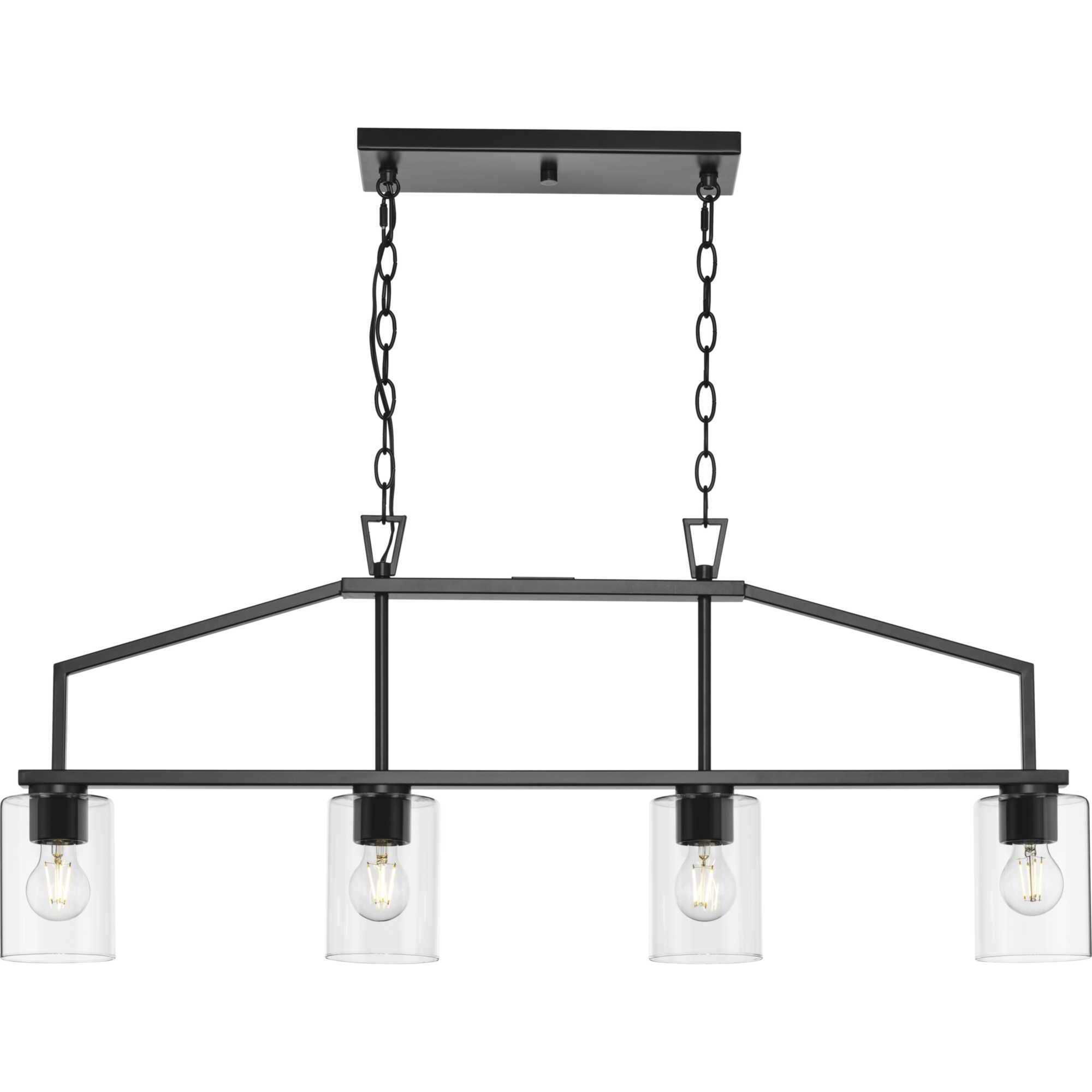 Goodwin 4 Light 40.38 inch Matte Black Linear Chandelier Ceiling Light