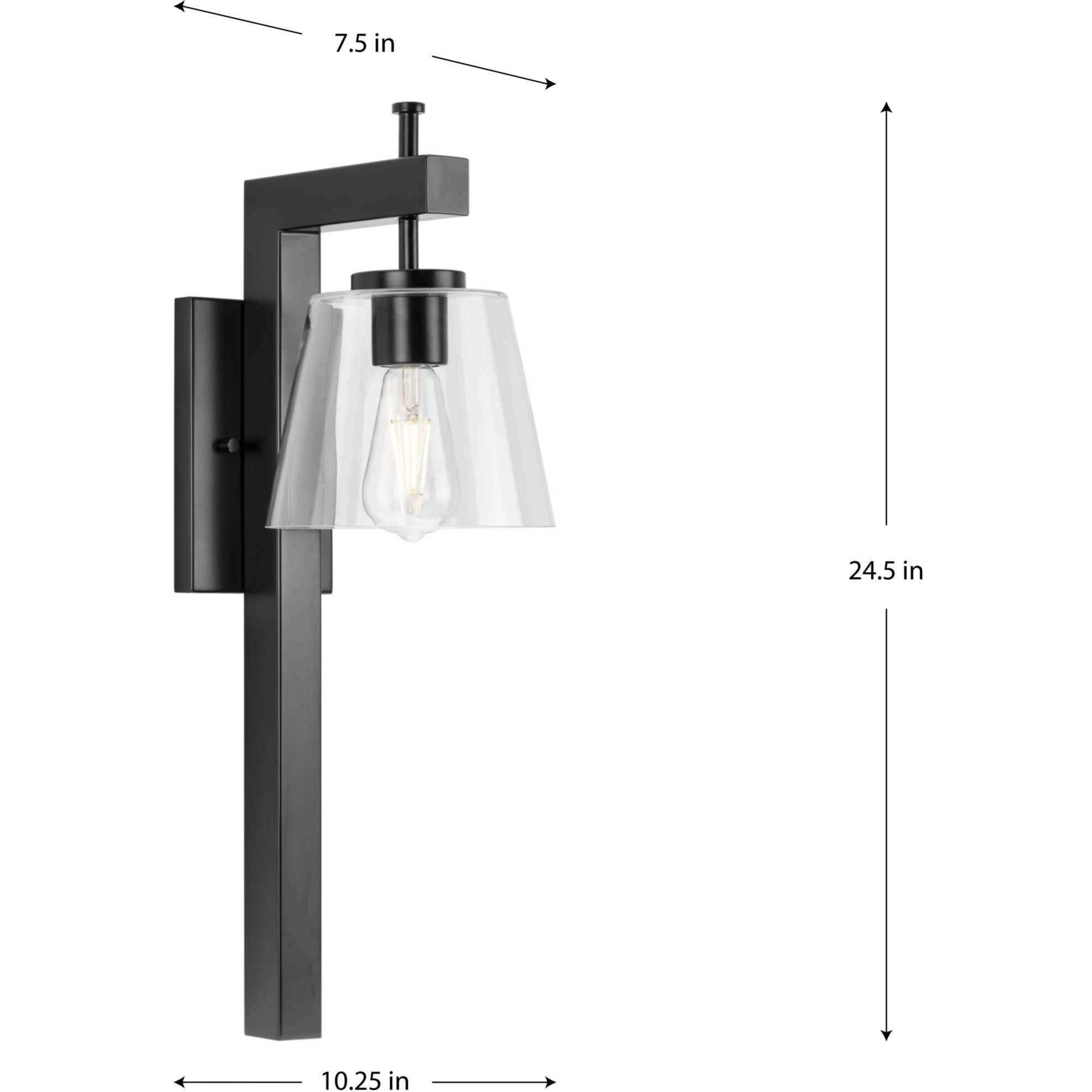 Saffert 1 Light 10 inch Matte Black Wall Bracket Wall Light, Design Series