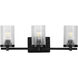 Fawcett 3 Light 22.13 inch Matte Black Bath Vanity Wall Light