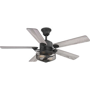 Greer 54 inch Gilded Iron with Walnut/Driftwood Blades Ceiling Fan