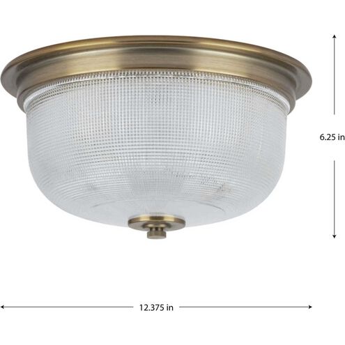 Archie 2 Light 12.38 inch Vintage Brass Flush Mount Ceiling Light