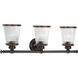 Radiance 3 Light 24 inch Rubbed Bronze Bath Vanity Wall Light 