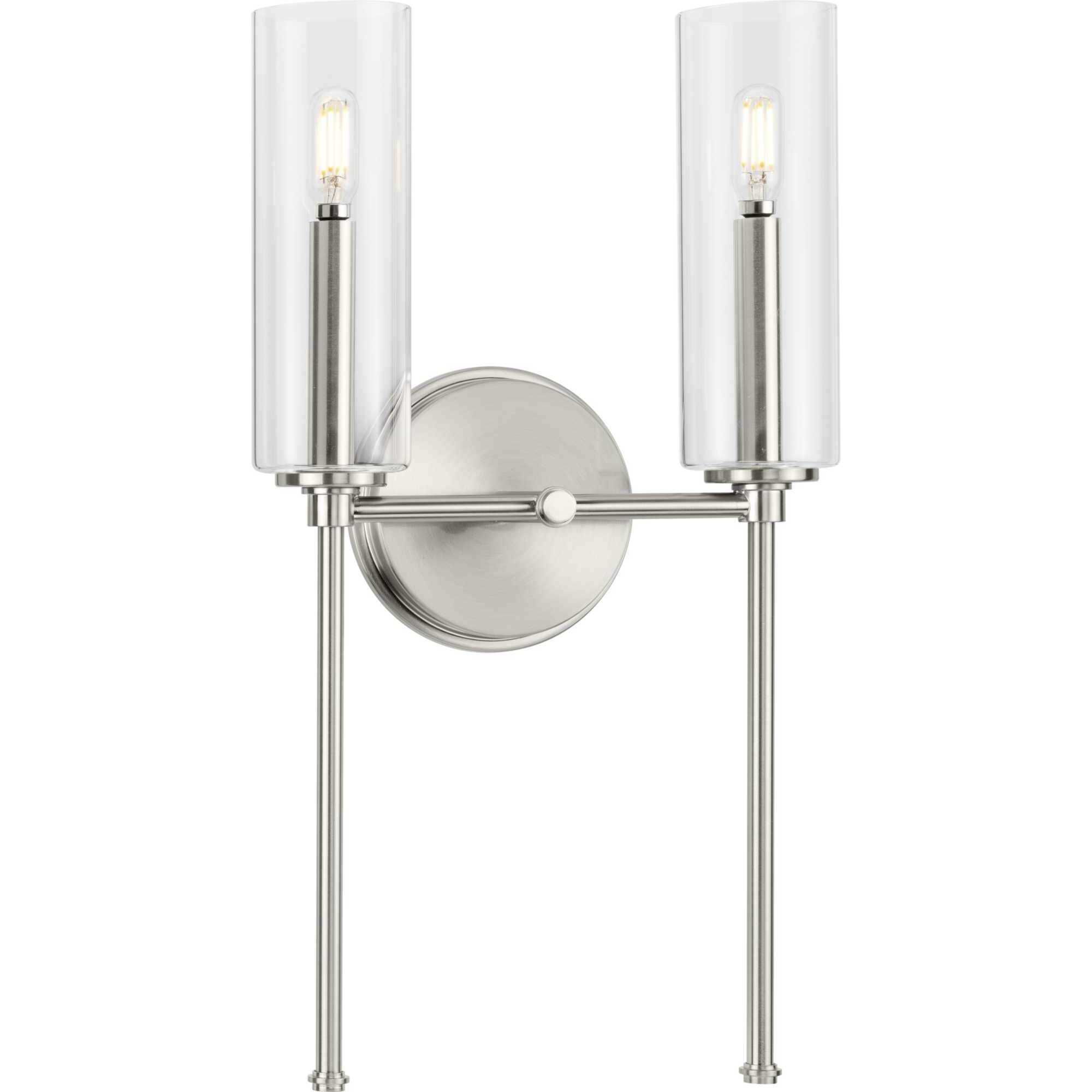 Elara 2 Light 4 inch Brushed Nickel Wall Bracket Wall Light