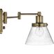 Hinton 12 inch 60.00 watt Vintage Brass Swing Arm Wall Light