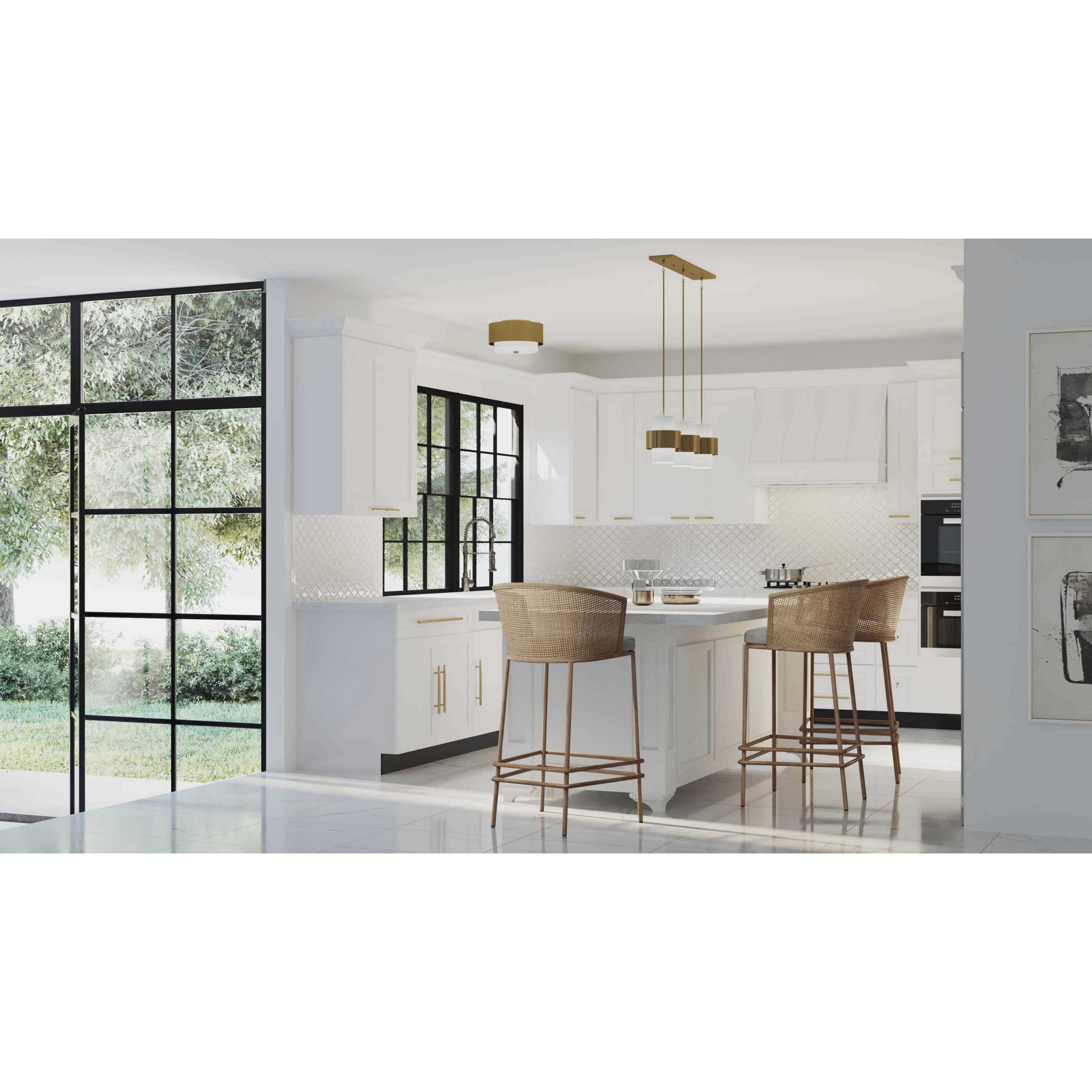 Silva 2 Light 14 inch Brushed Bronze Flush Mount Ceiling Light, Design Series