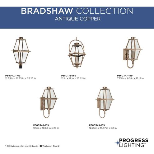 Bradshaw 1 Light 25.25 inch Antique Copper Outdoor Post Lantern, Design Series