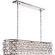 Madison 7 Light 50 inch Polished Nickel Island Pendant Ceiling Light in Clear, Faceted Royal Cut, Urban Classic